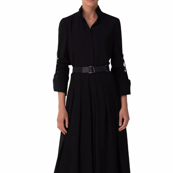 Akris Wool Maxi Dress (Black, Size 10)